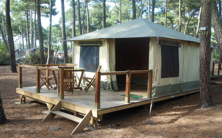 Tent with outdoor terrace